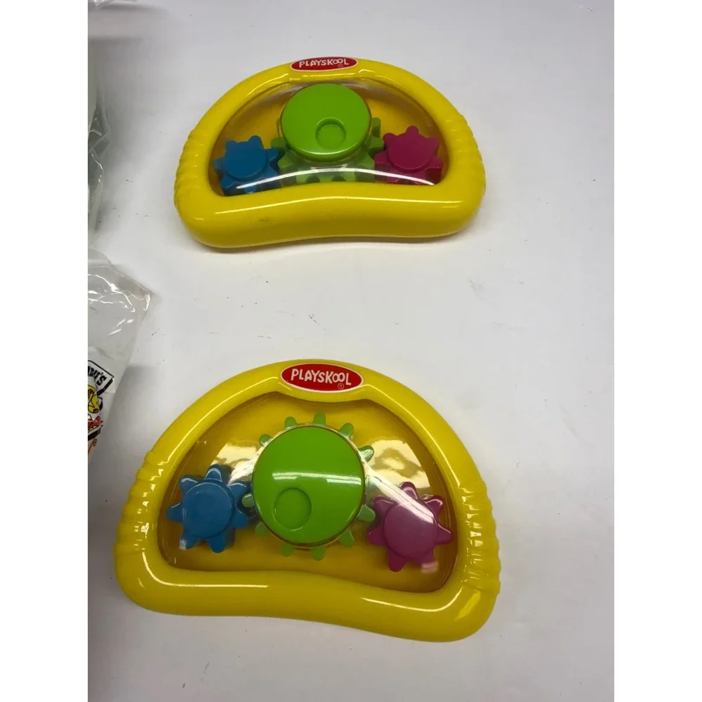 Playskool Toy Lot Vintage Spinning Gears and Wendys Kids Meal Vehicles 4pc